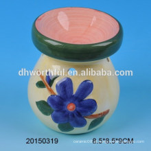 Home decoração queimador de óleo de cerâmica com figura de flor